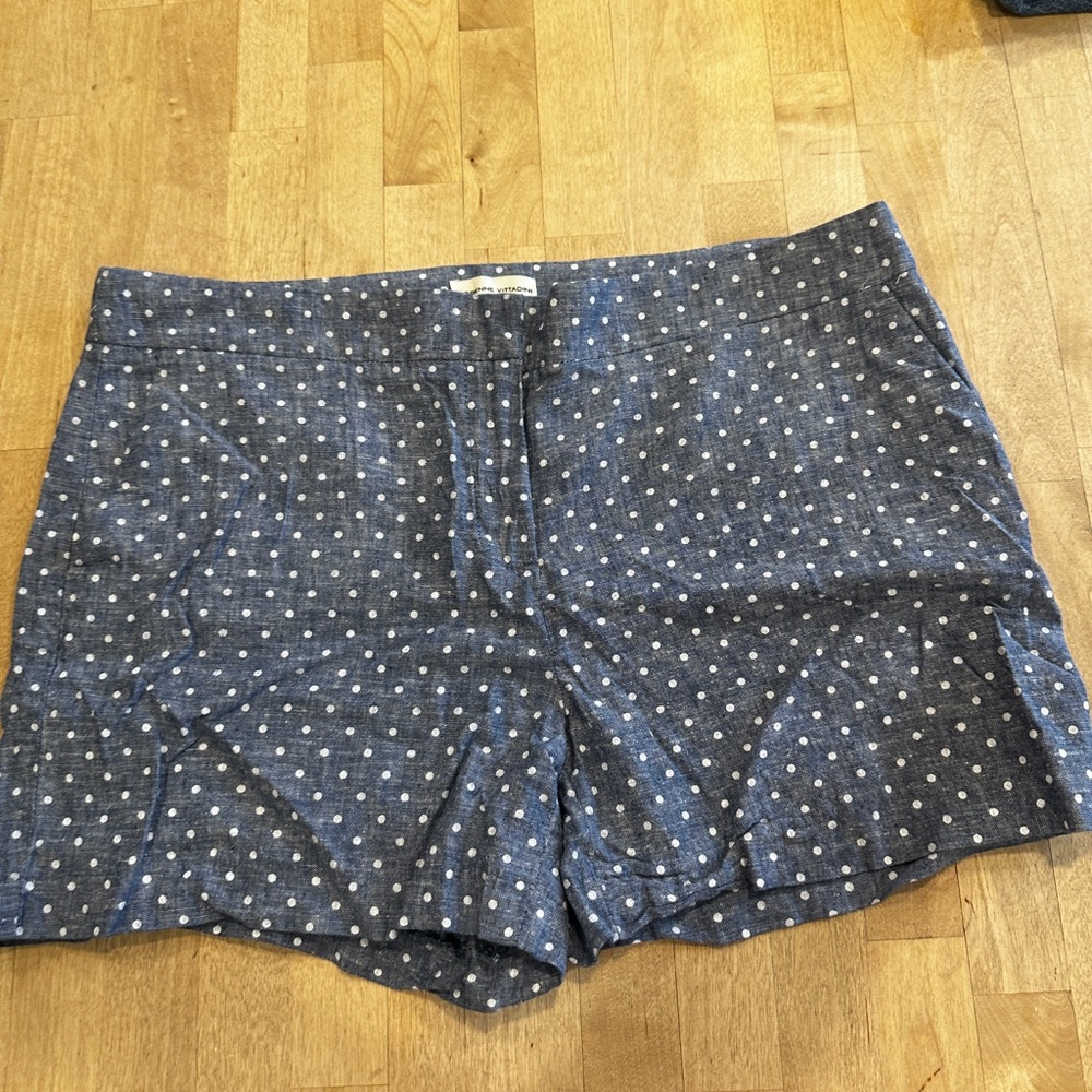 Adrienne Vittadini Blue and White Bermuda Shorts